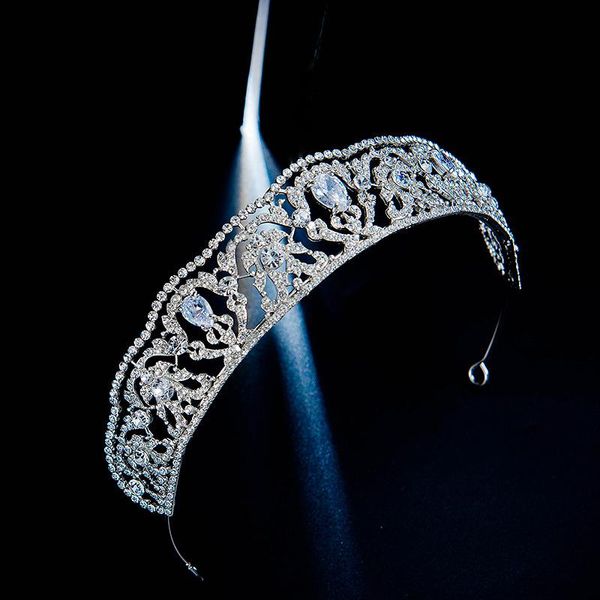 

crystal bridal tiaras crowns women royal queen prom rhinestone baroque pageant diadem vintage wedding hair accessories jewelry, Golden;silver