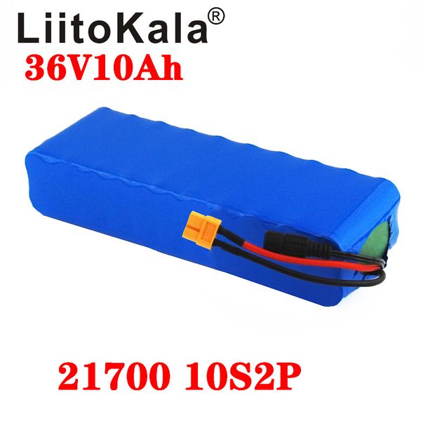 

high power liitokala 36v 10ah 21700 5000mah 10s2p battery pack 500w batteries ebike electric bicycle bms xt60