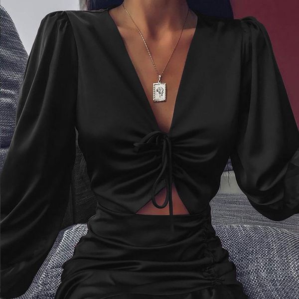 

casual dresses women's clothing summer beach style thin satin lantern sleeve cutout lacing ruffle folds ladies fashion party dress, Black;gray