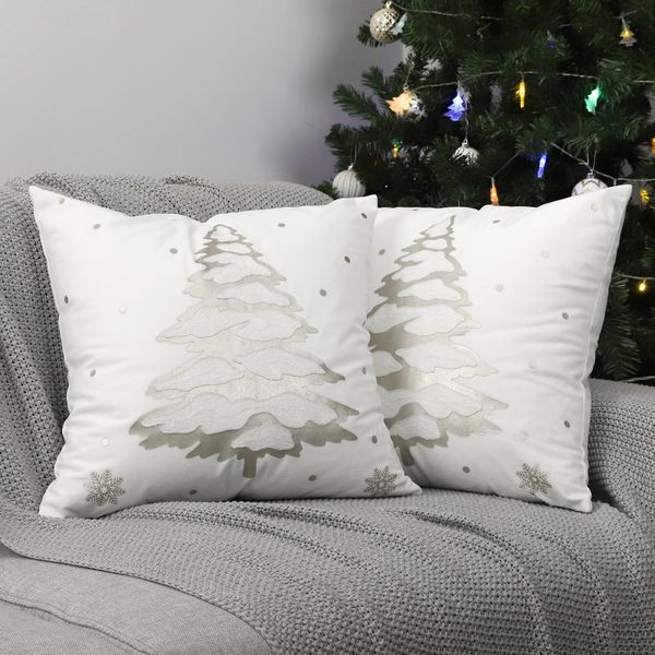 

pillow case christmas tree throw cover,2 pack xmas decorative with stamping pattern for festival party