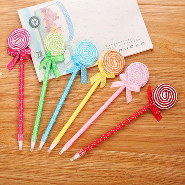 

1pcs lollipop gel 0.7mm nice pen news student fine stationery write pens kawaii school supplies