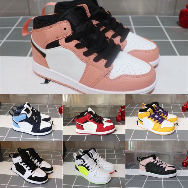 

52gi boys 1 basketball shoes children boy girl bred black red white sneakers size 26-352m3d