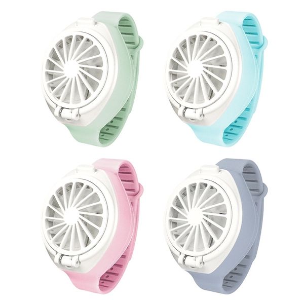 

new mini lazy charging watch fan three speed adjustment portable handheld usb creative toys, Slivery;brown