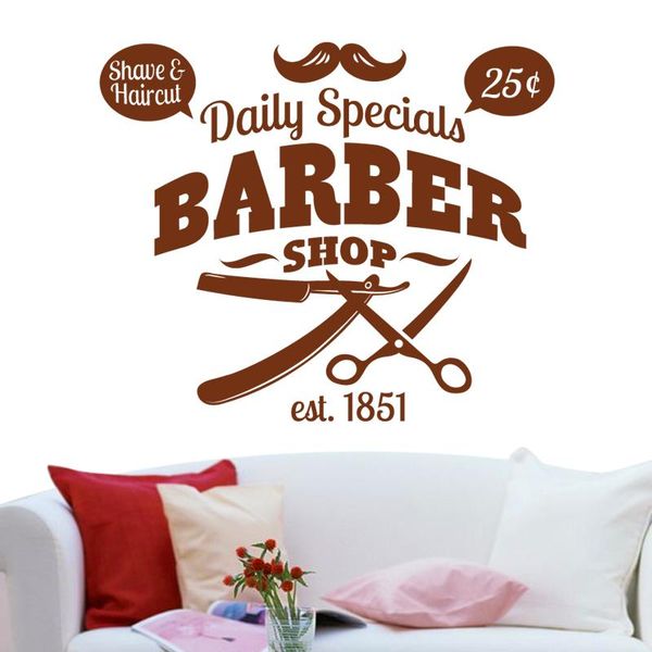 

wall stickers barbershop sticker customized bread decal posters art decor windows decoration haircut shavers decals 1001