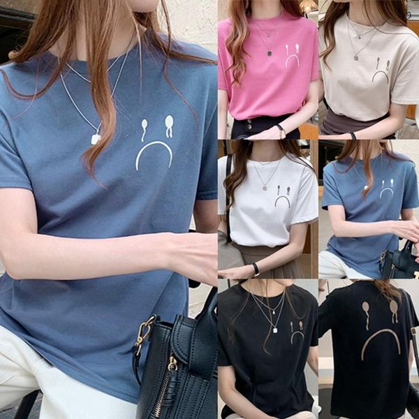 

cute t shirt korean style summer loose print clothes t-shirt top, White