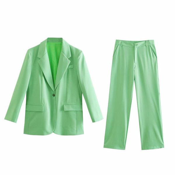 

women's two piece pants puwd vintage women casual solid green suits 2021 summer fashion ladies office sets sweet girls chic, White