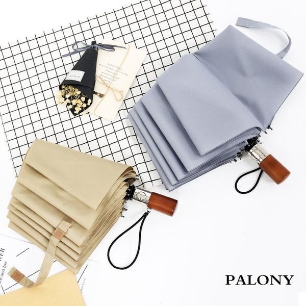 

umbrellas palony fully automatic triple folding solid color style windproof and uv protectio outdoor travel men's women's umbrella