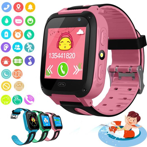 

2021 new smart watch kid smartwatches gps baby watch for children sos call location finder locator tracker anti lost monitorg, Slivery;brown