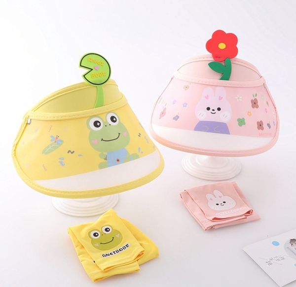 

children's sunshade hat summer boy sunscreen big brim empty ultraviolet ice sleeve suit traveling girl's sun, Yellow