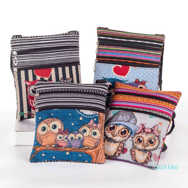

8styles embroidered owl tote bags women shoulder bag handbags postman package shoulder crossbody bag popular simple female daily bag 012705