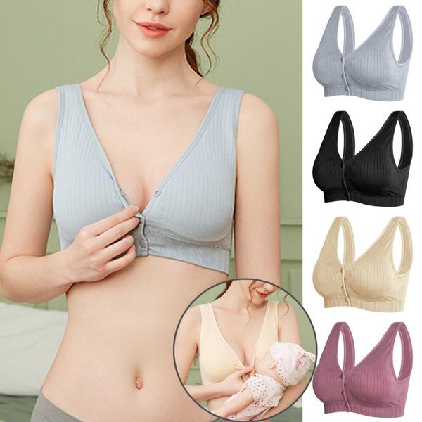 

bras women's without bracket front closure seamless nursing breastfeeding maternity brassiere underwear bh zonder beugel 00, Red;black
