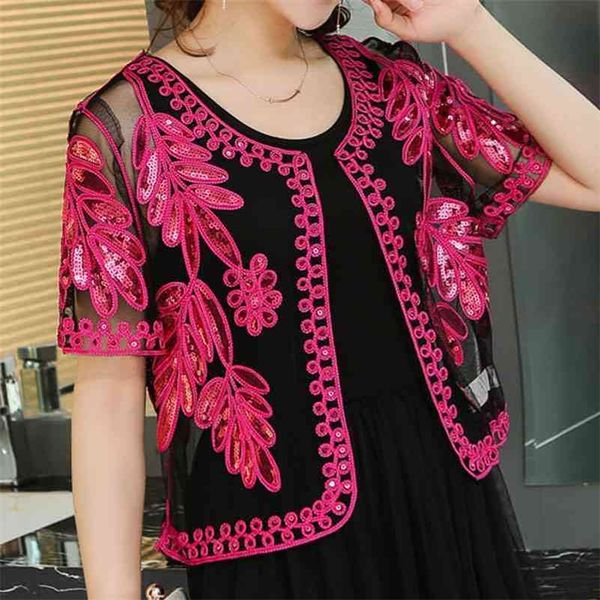 

blouses woman cardigan hollow lace blouse shirt 2xl 3xl 4xl 5xl plus size women short sleeve summer blouse women c995 210602, White