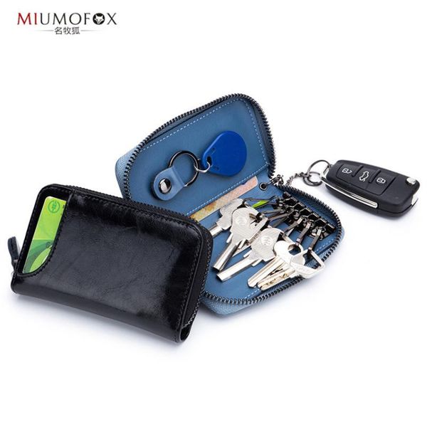 

card holders leather women men id holder key wallet & case business protector organizer w125, Brown;gray