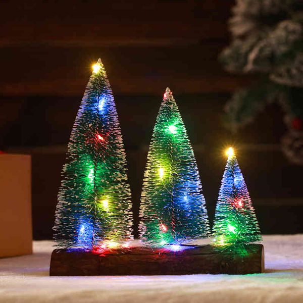 

christmas ornaments stained with snow mini tree ornaments 20cm color lights three luminous