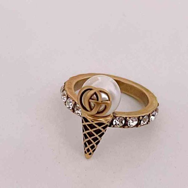 

factory specials aa trendy vintage cylinder ice cream shape pearl rhinestone ring, Silver