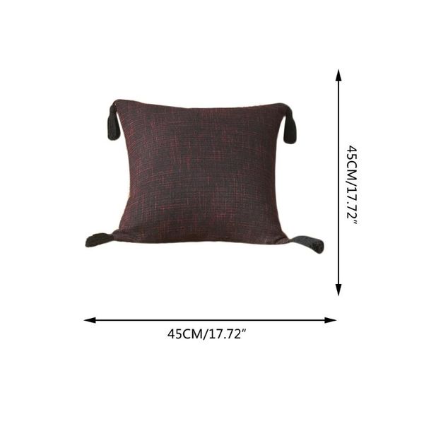 

pillow case solid color cotton linen tassel cushion cover handmade throw covers home decor backrest