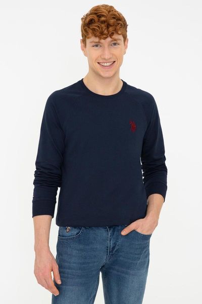 

men's hoodies & sweatshirts original us. assn sweatshirt men uspa logo cotton regular fit long sleeve o-neck multiseason collection, Black