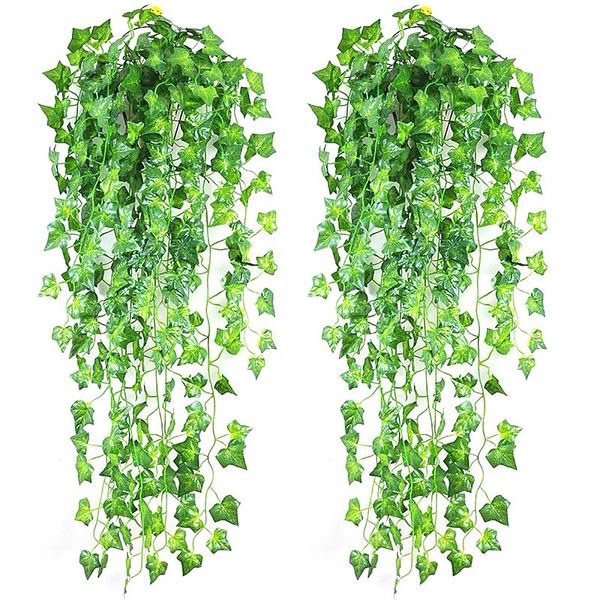 

artificial plants creeper green leaf ivy vine garland fake foliage flowers radish seaweed grape for garden wall party decoration