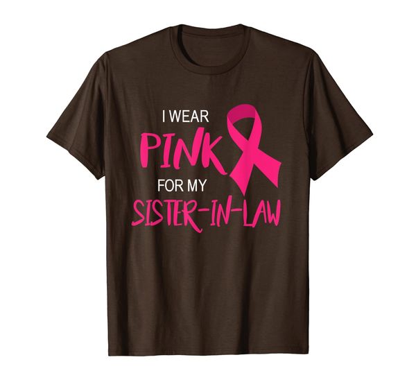 

i wear pink for my sister in law breast cancer t shirt, White;black