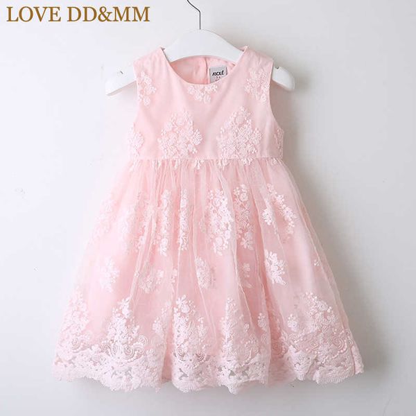 

love dd&mm girls dresses summer children's clothing girls sweet mesh lace embroidery princess sleeveless vest dress 210715, Red;yellow