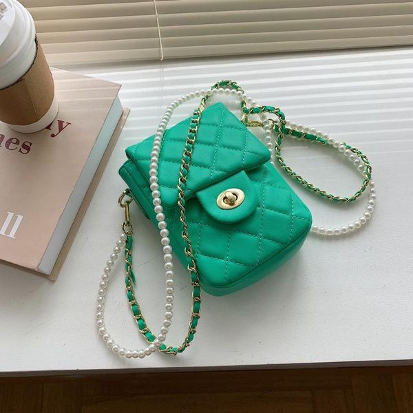 

evening bags haileyshero 2021 brand designer women shoulder bag fashion pearl chains green clutch ladies luxury messenger handbag purse b