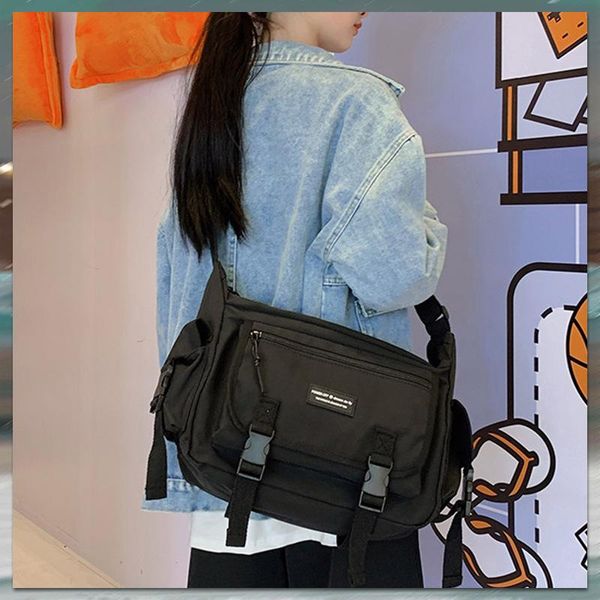 

backpack style 2021 multifunction women waterproof nylon fashion button portable small school bag for teenager girls