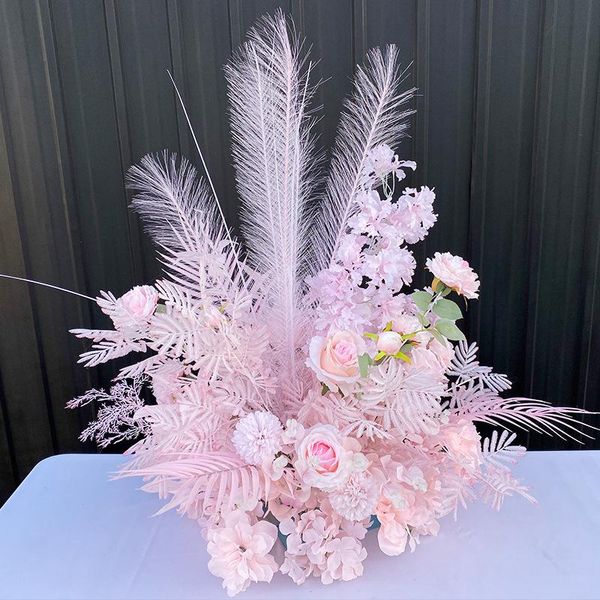 

decorative flowers & wreaths 50cm wedding road flower ball table centerpieces artificial pink white silk party window shop display props pla