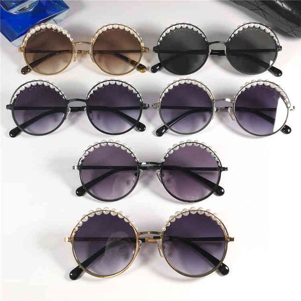 

2022 factory wholesale fashion pearl round sunglasses same, White;black