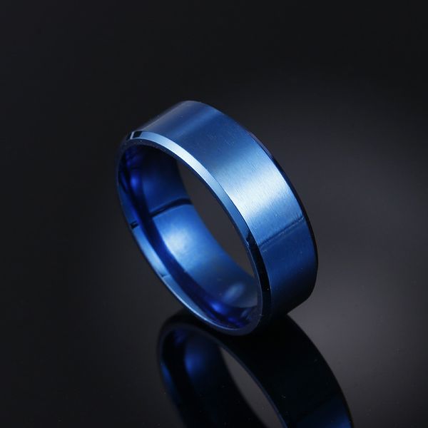 Anéis de Casamento de Aço Inoxidável Matte de Moda de Luxo para Homens Top Quality Gold Banhado Jóias Prata Azul Black Color