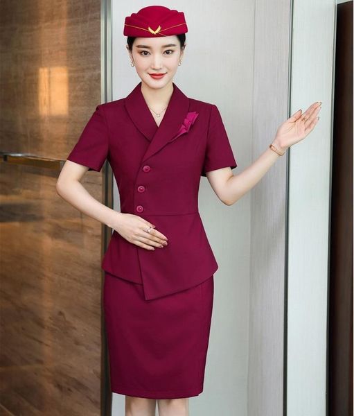 

two piece dress 2021 fashion styles summer short sleeve women business suits with 2 set skirt and ladies work wear blazers, White