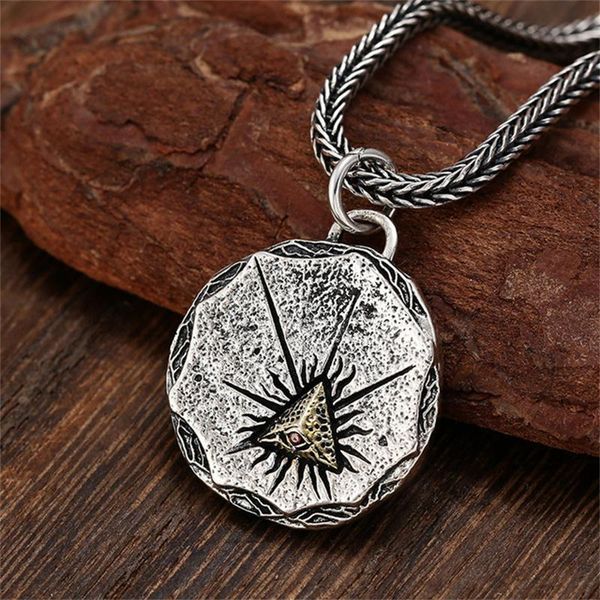 

chains eye of god pendant men's and women's necklace personality retro trend hip hop style jewelry wholesale, Silver