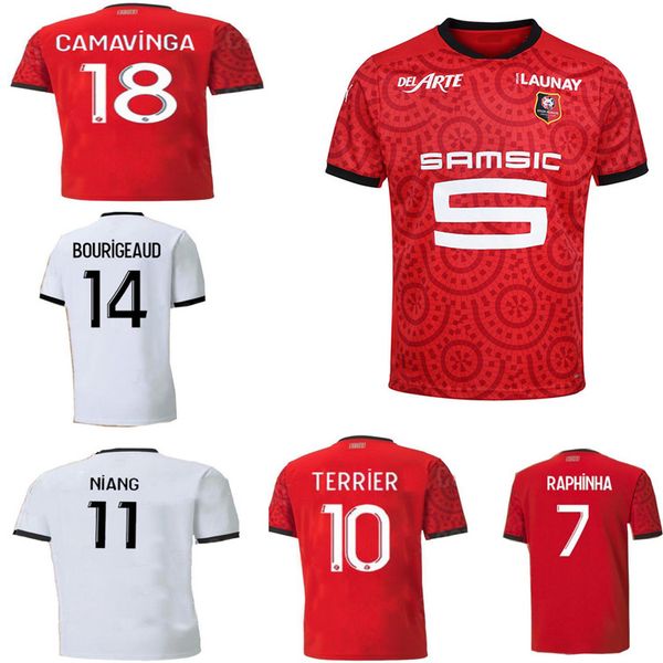 

20 21stade rennais soccer jerseys rennes 2020 2021 camavinga bourigeaud niang doku hunou men football shirts, Black;yellow