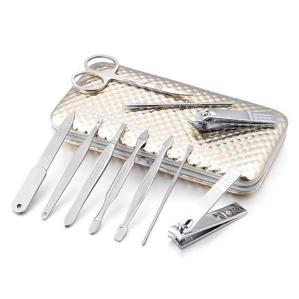 

nail art kits 12pcs/set manicure pedicure set clipper scissors tweezers tool with case for m88