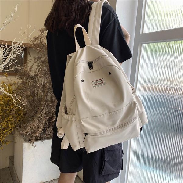 

backpack teenager nylon fabric preppy style female high school student korean fashion concise design daily book knapsack daypack