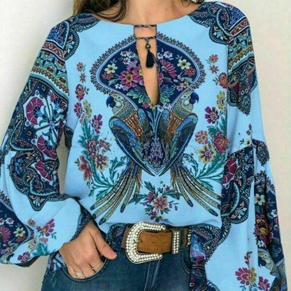 

women's t-shirt women ladies long sleeve t-shirts floral print o-neck loose casual pullover autumn winter, White