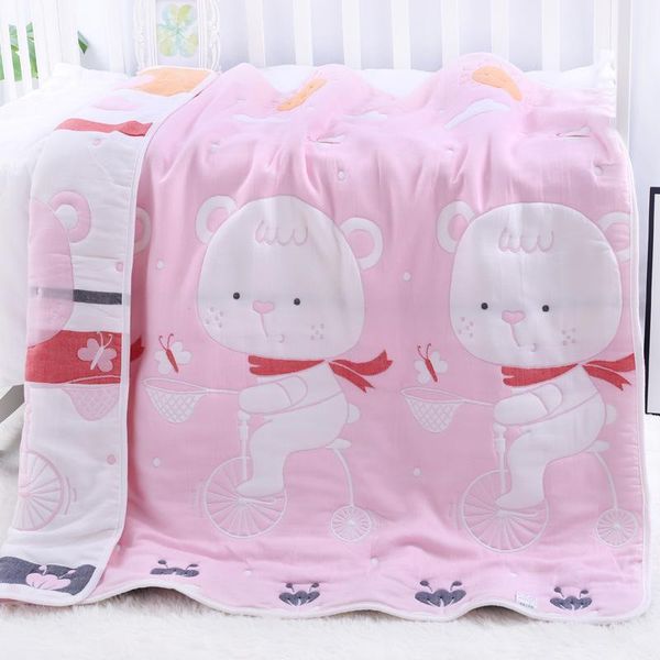 

towels & robes 115*120cm baby bath towel infant bedding pure cotton born ten-layer gauze cover quilt stroller air conditioning blanket