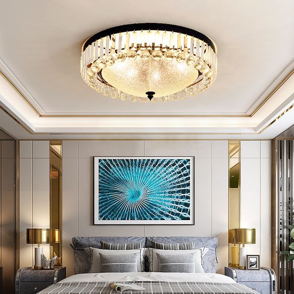 

cristal led ceiling light to house room be modern round indoor dining luxury black lamp study surface assembly q5rp