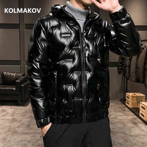 

2021 coat winter men's kolmakov 80% white duck down jackets men casual thicken jacket male coats size m-5xl, Black