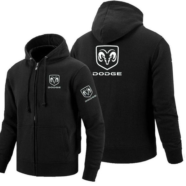 

men's hoodies & sweatshirts 2021for dodge logo zipper sweatshirt men autumn hoodie winter long fashion casual clothes f, Black