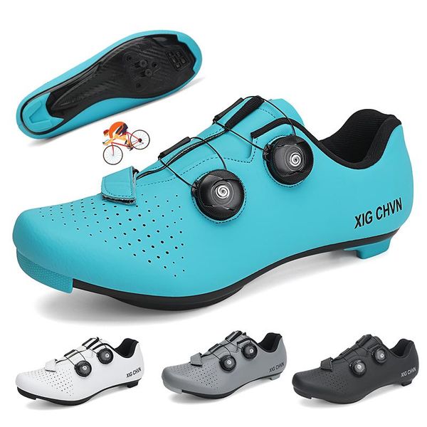 

cycling footwear men mtb shoes flat cleats pedal mountain bike women speed sneakers spd road bicycle self-locking, Black