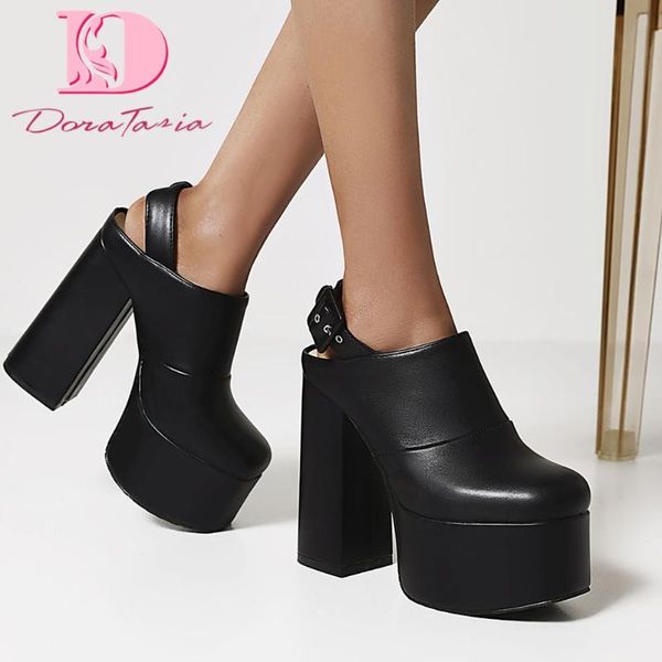 

sandals brand women's extreme high heels stylish platform shoes woman party summer women plus size 35-46, Black