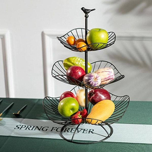 

kitchen storage & organization nordic style iron 3 layers fruit tray living room household modern minimalist white black exquisite super lar