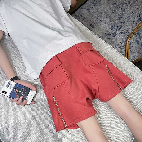 

men's shorts summer men casual home stay sweatpants pocket zipper decor running sports joggers short pants rjcs, White;black