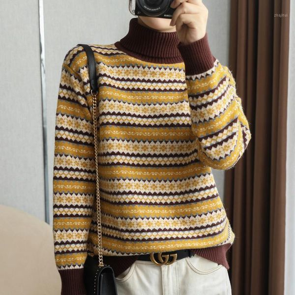 

women's sweaters cashmere style for autumn and winter half-collar loose-fit padded vintage knit low waist jersey sweater, White;black