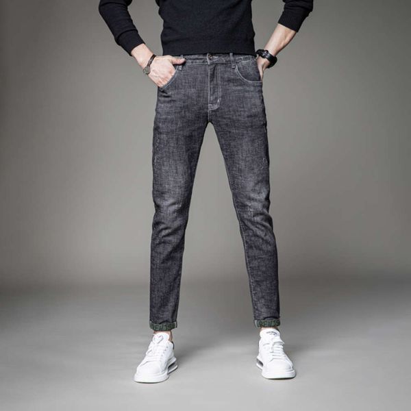 

jeans autumn and winter brand slim feet korean fashion versatile men's casual long pants spirit guywinter, Blue