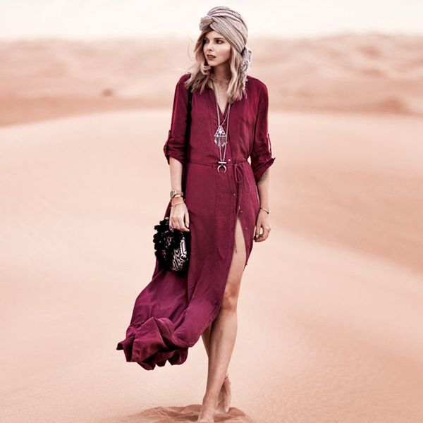 

2021 new solid red shirt dresses women casual long sleeve summer maxi vestido beach bikini cover up cardigan tunic robe 9ouu, White