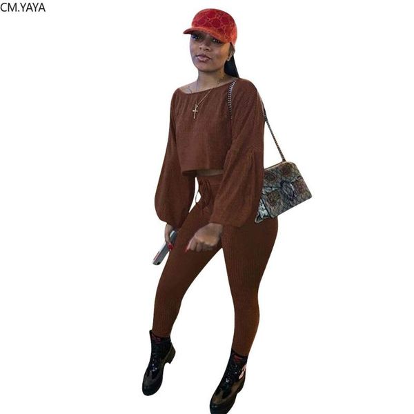 

two piece dress winter women's set tracksuit solid slash neck full sleeve pants suits sportswear outfits casual night f8243, White