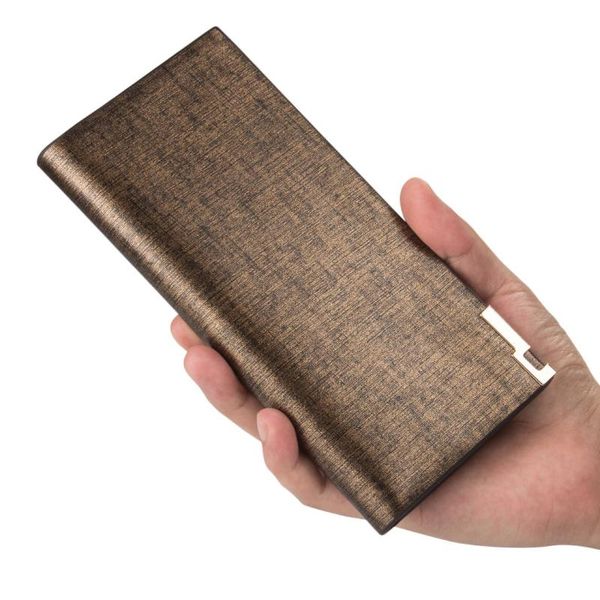 

wallets men's long wallet casual gold sand leather simple large-capacity multi-card, Red;black