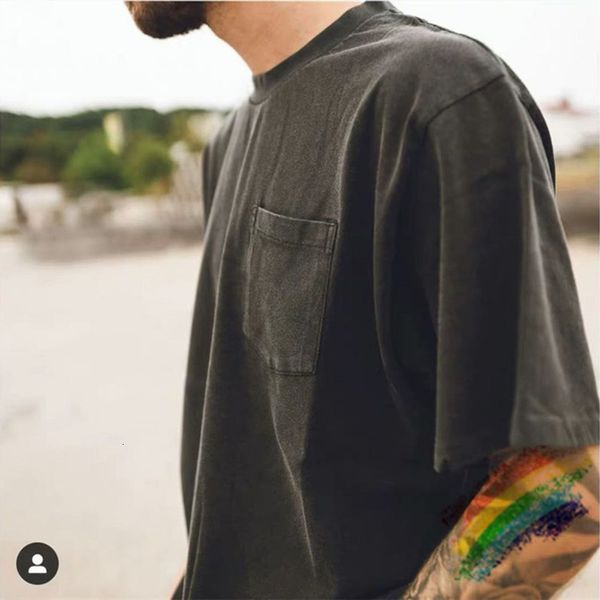 

2021 new vintage pocket askyurself t shirts men women 1:1 heavy fabric tees t-shirts harajuku j7nw, White;black