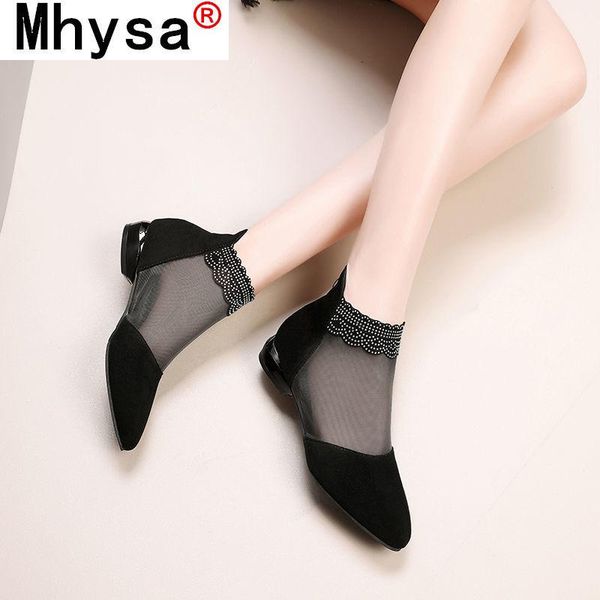 

sandals 2021 summer pointed high heel women's shoes black lace ankle flower low heels zipper flowers casual